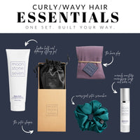 Essentials Bundle – Hair Plop, Curl Gel, Hair Oil, Satin Scrunchie & Satin Bonnet for Frizz-Free Defined Curls