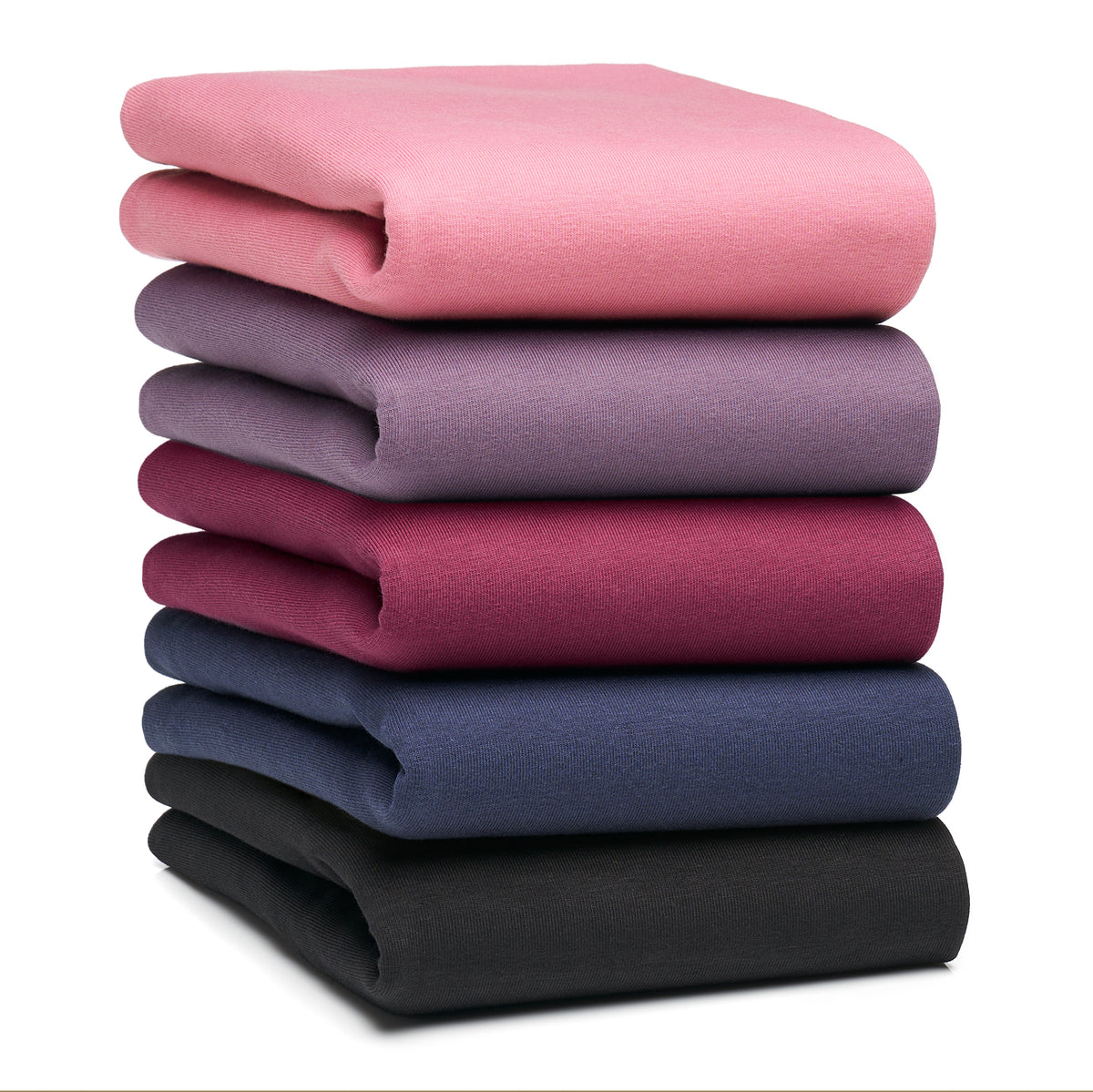 MoonstoneSeven hair plops stacked in black, navy, berry bliss, plum and mauve color options