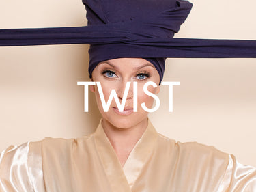 Step 3: Twisting the fabric gently to shape and secure curls