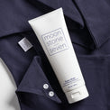 MoonstoneSeven Hydra Hold Curl Defining Styling gel for wavy and curly hair shown with hair plopping towel