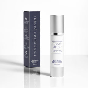 MoonstoneSeven Miracle Moisture Oil tube displayed next to product box for curly and wavy hair care