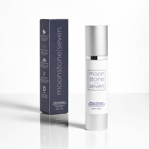 MoonstoneSeven Miracle Moisture Oil tube displayed next to product box for curly and wavy hair care
