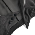 Close-up of MoonstoneSeven Satin Sleeper fabric and buttons showing soft satin texture and stitching detail